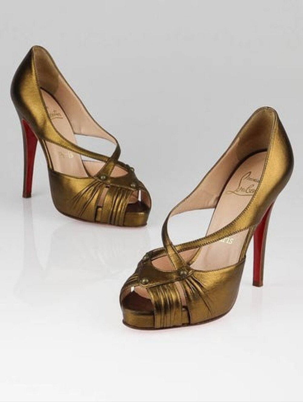 Christian Louboutin metallic bronze pumps